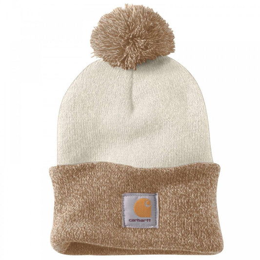102240 Knit Pom-Pom Cuffed Beanie Winter White *One Size Only - Outlet Store*