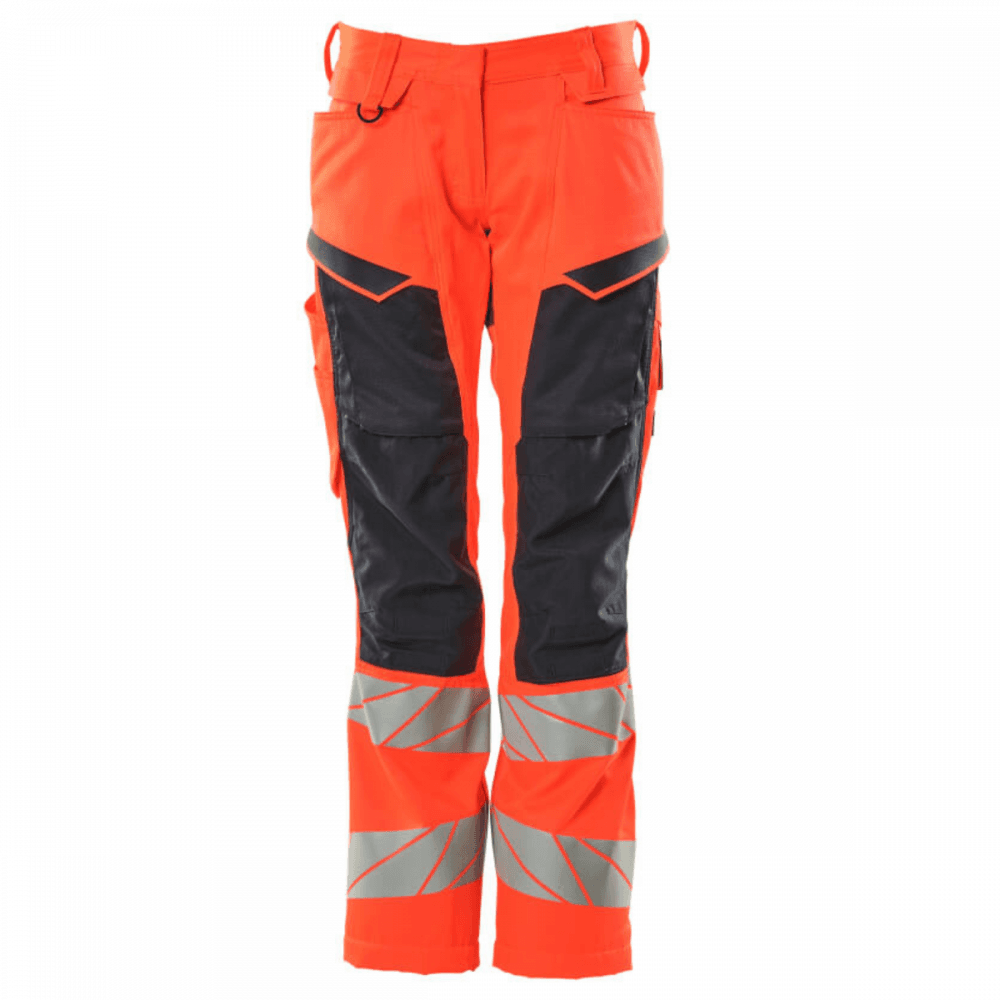 19578 Accelerate Safe Trousers with kneepad pockets Hi-Vis Red/Dark Navy 32" 41" *One Size Only - Outlet Store*