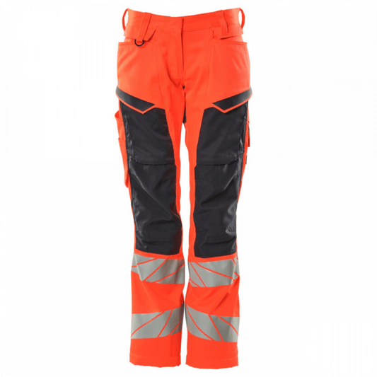 19578 Accelerate Safe Trousers with kneepad pockets Hi-Vis Red/Dark Navy 32" 41" *One Size Only - Outlet Store*