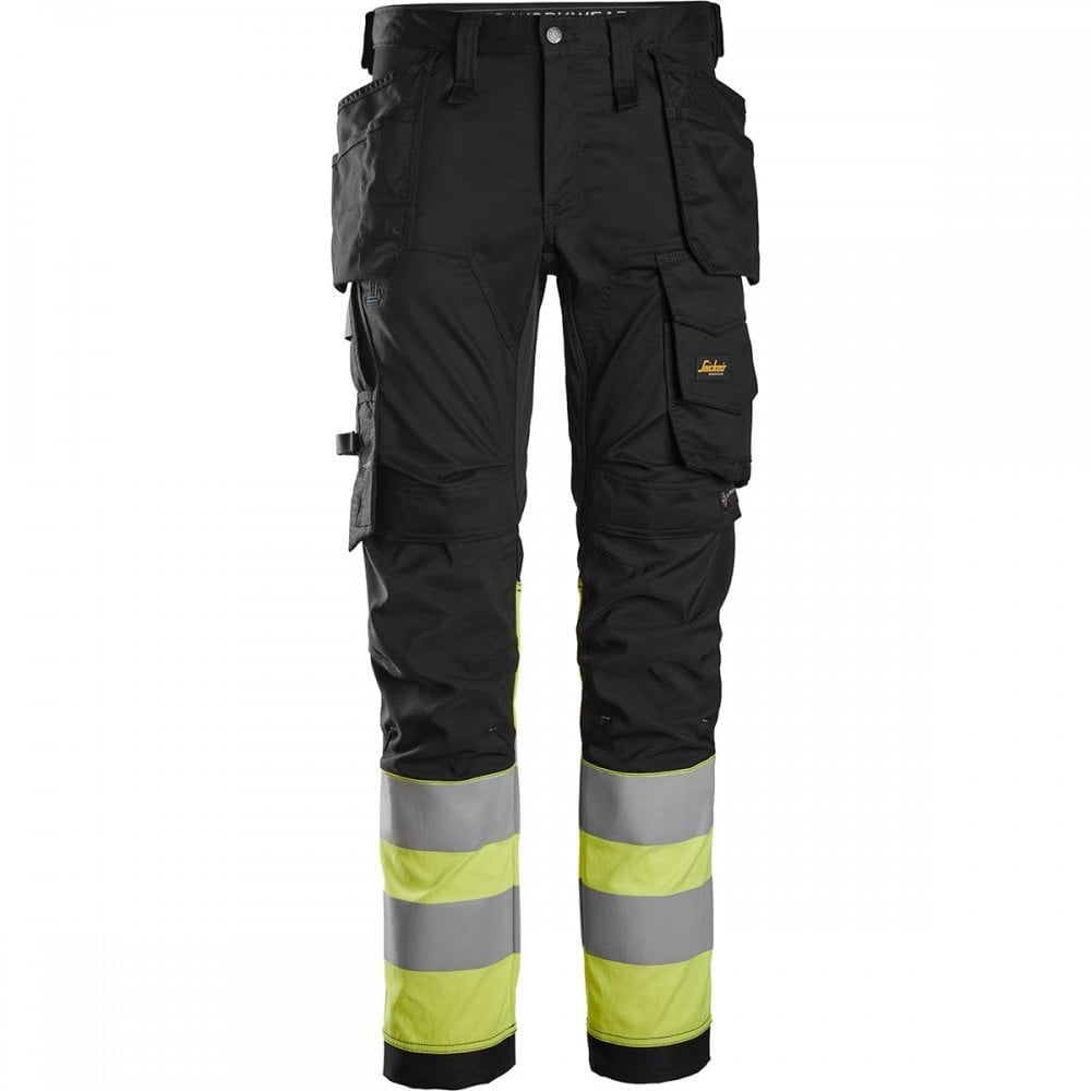 6234 High-Vis Class 1 Stretch Trousers Holster Pockets Black/High-Vis Yellow Waist: 33" Inside Leg: 30" *One Size Only - Outlet Store*