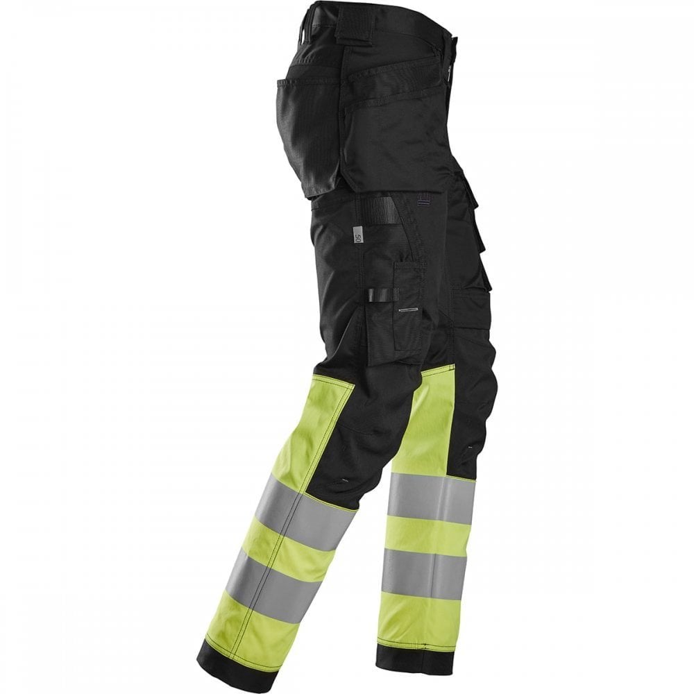 6234 High-Vis Class 1 Stretch Trousers Holster Pockets Black/High-Vis Yellow Waist: 33" Inside Leg: 30" *One Size Only - Outlet Store*