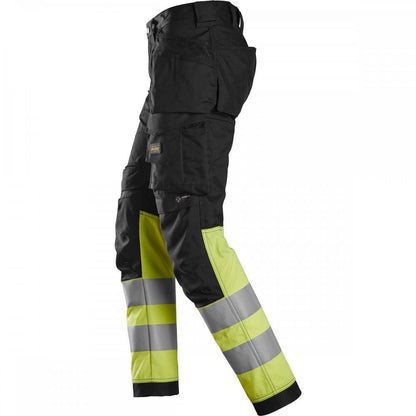 6234 High-Vis Class 1 Stretch Trousers Holster Pockets Black/High-Vis Yellow Waist: 33" Inside Leg: 30" *One Size Only - Outlet Store*