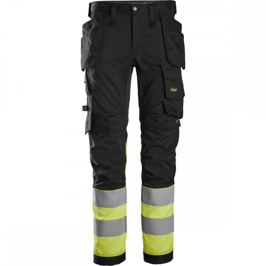 6234 High-Vis Class 1 Stretch Trousers Holster Pockets Black/High-Vis Yellow Waist: 33" Inside Leg: 30" *One Size Only - Outlet Store*