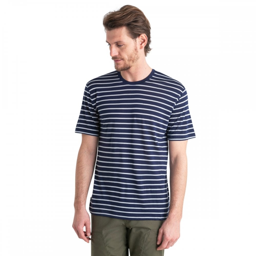 Mens Merino Blend Drayden Short Sleeve T-Shirt Stripe