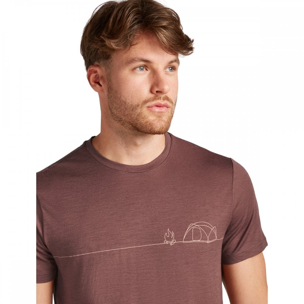 Mens Merino 150 Tech Lite Short Sleeve T-Shirt Single Line Camp