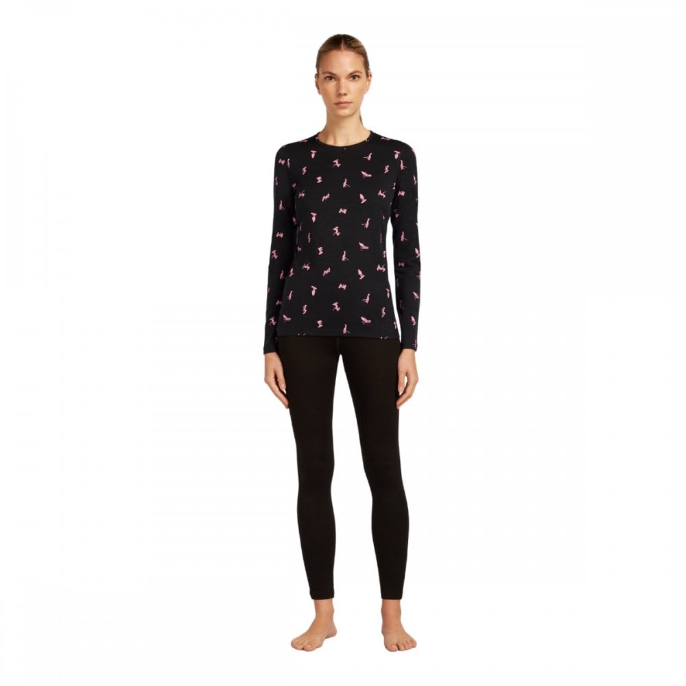 Womens Merino 200 Oasis Long Sleeve Crewe Thermal Top Snow Day