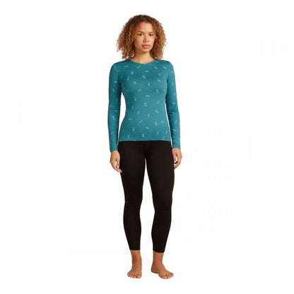 Womens Merino 200 Oasis Long Sleeve Crewe Thermal Top Snow Day