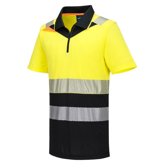 DX435 DX4 Hi-Vis Zip Class 1 Polo Shirt S/S